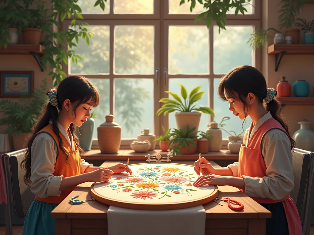 Handwerk workshop borduren en handwerk bij Dryxalonbloxaryn